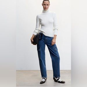 Mango Cargo Jeans in dark blue (sold out on the website)